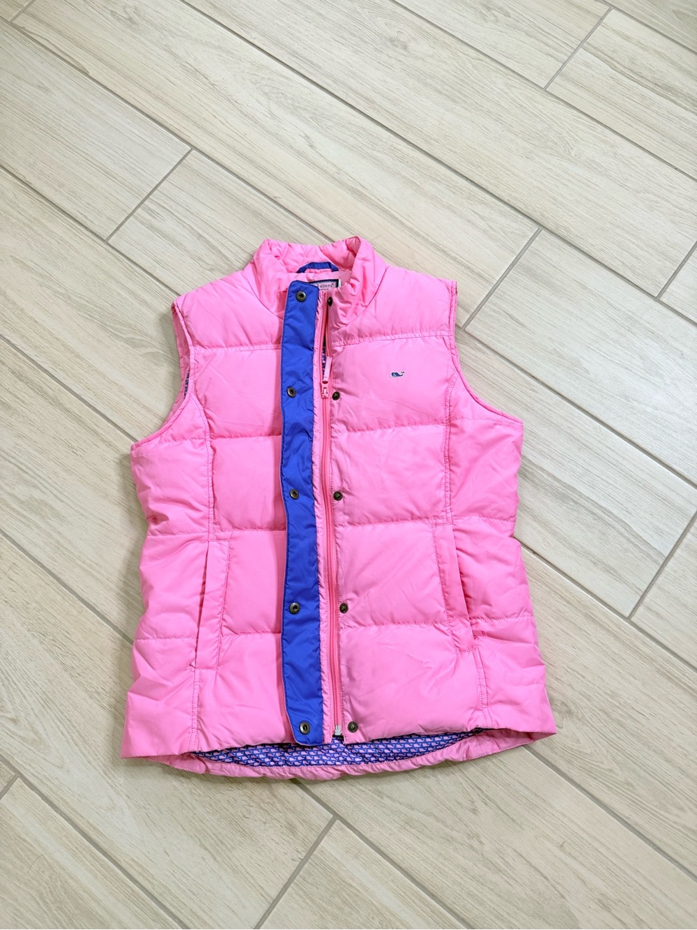 Vineyard Vines Womens Quilted Puffer Vest Pink Full Zip Lightweight Size M - Picture 3 of 8